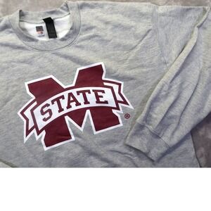 Mississippi State University Bulldogs Crew Neck Gray Sweatshirt Men's Size M‎